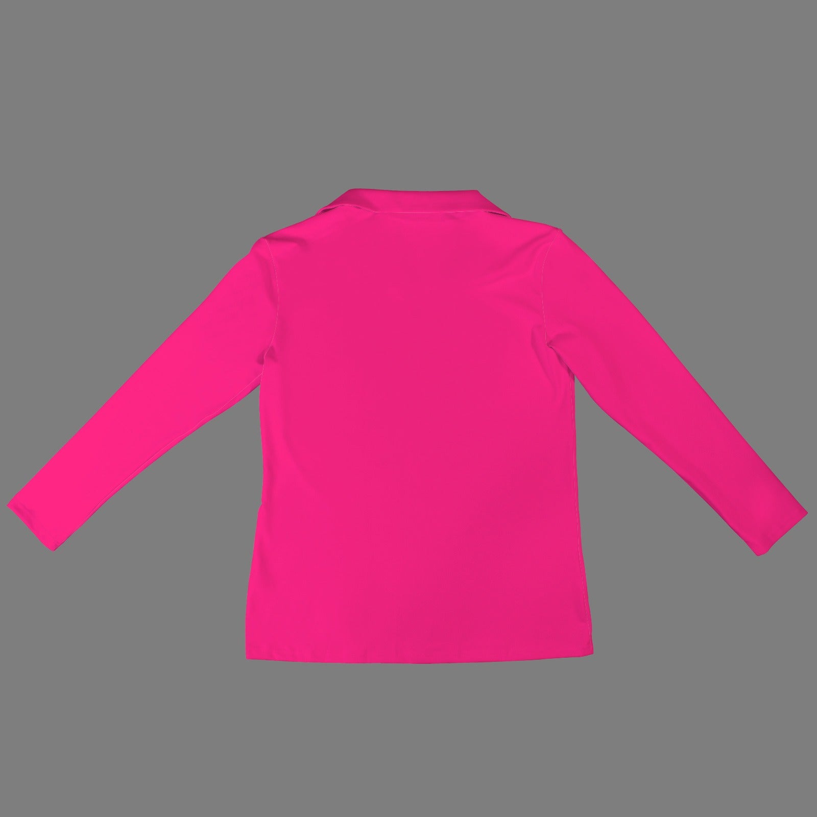 Lapel Half Zip Long Sleeve T-Shirt Magenta