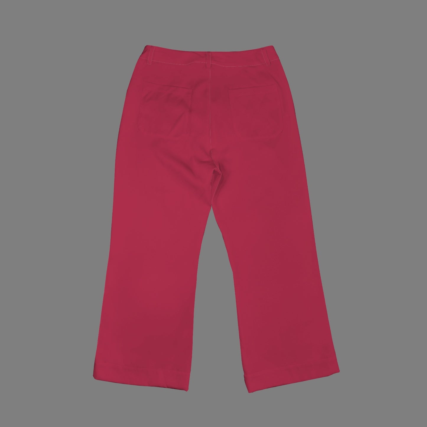 High Waist Pocket Flared Cropped Pants Red