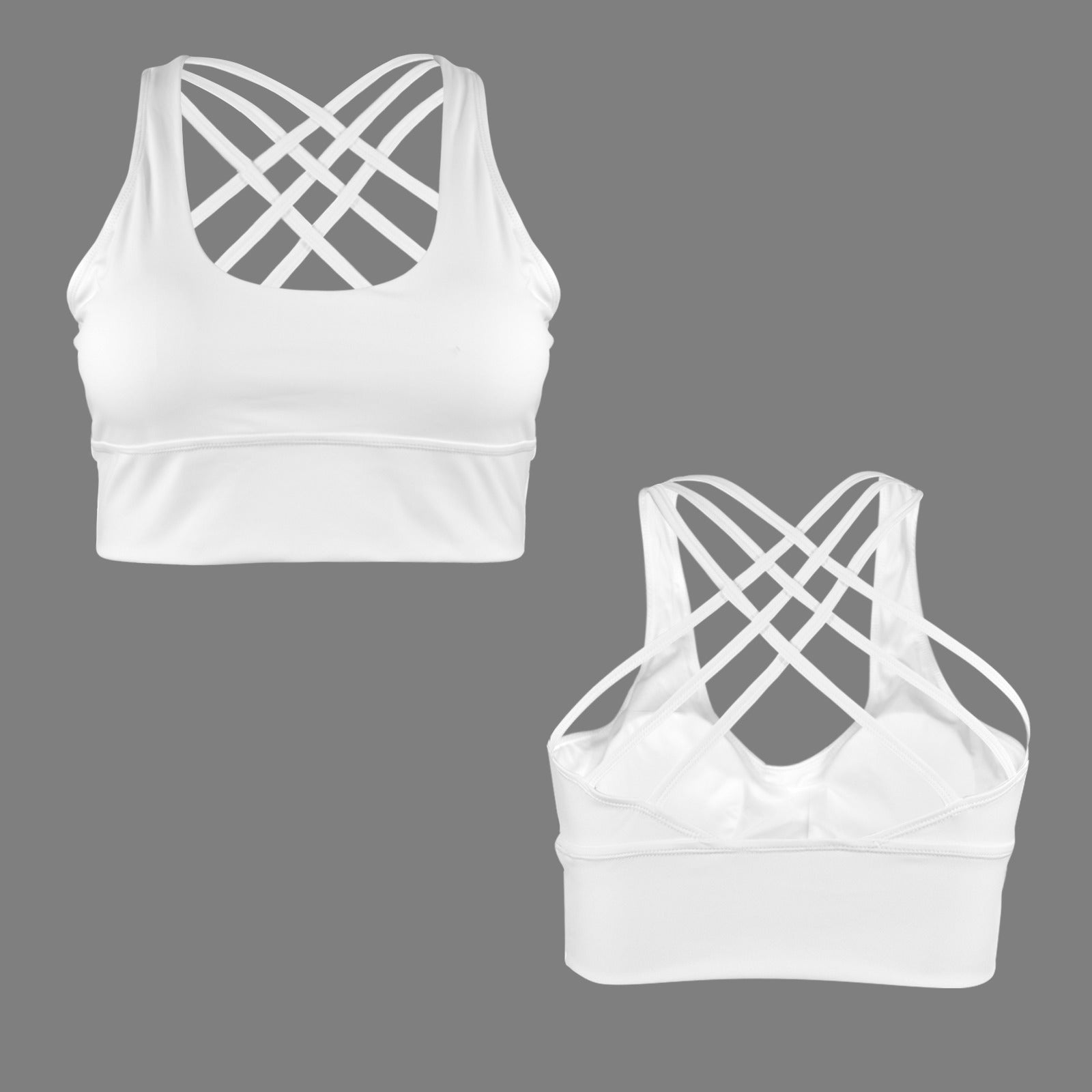 Crossover Strap Sports Bra White