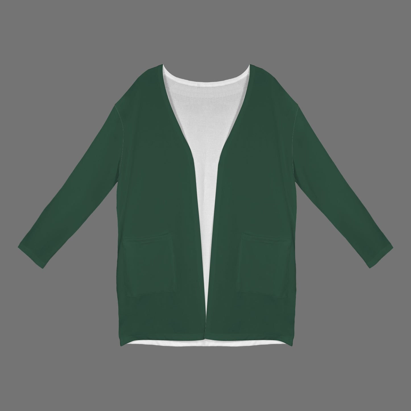 Long Sleeve Pocket Cardigan Dark Green