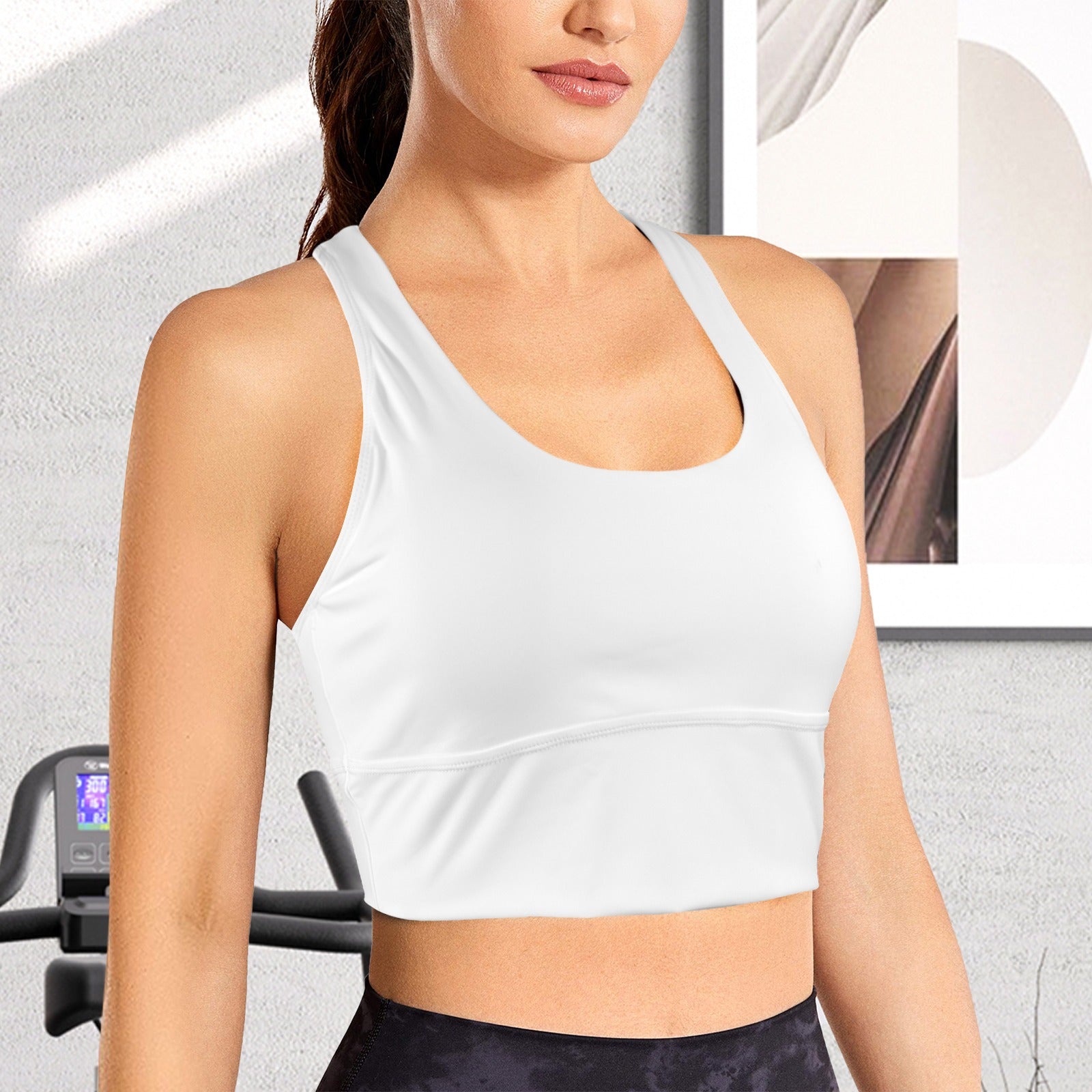 Crossover Strap Sports Bra White