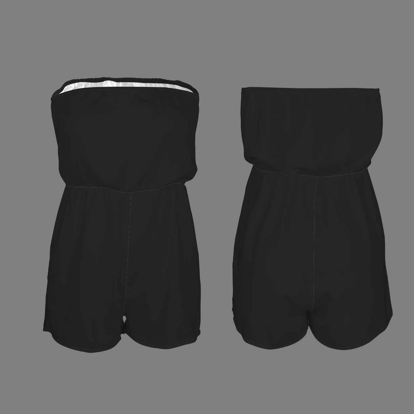 Tube Top Shorts Romper Black