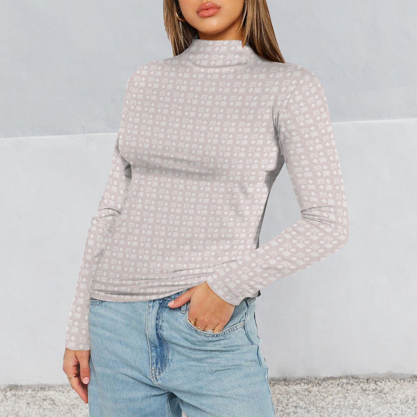 Turtleneck Slim Long Sleeve T-Shirt é Ballet