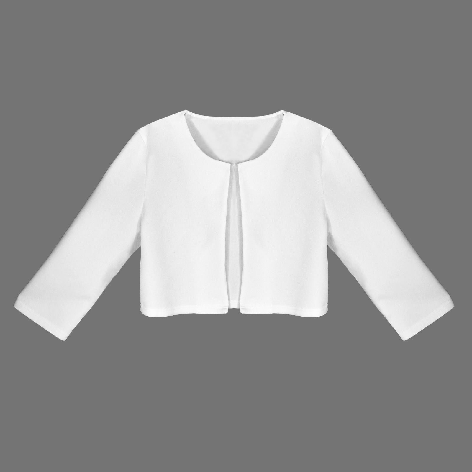 White Open Front Short Blazer