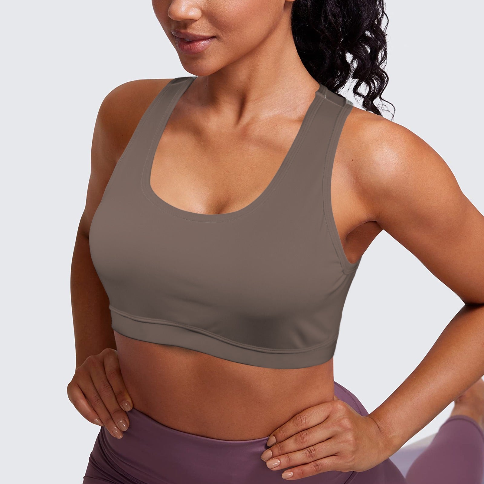 Racerback Sports Bra Mocha