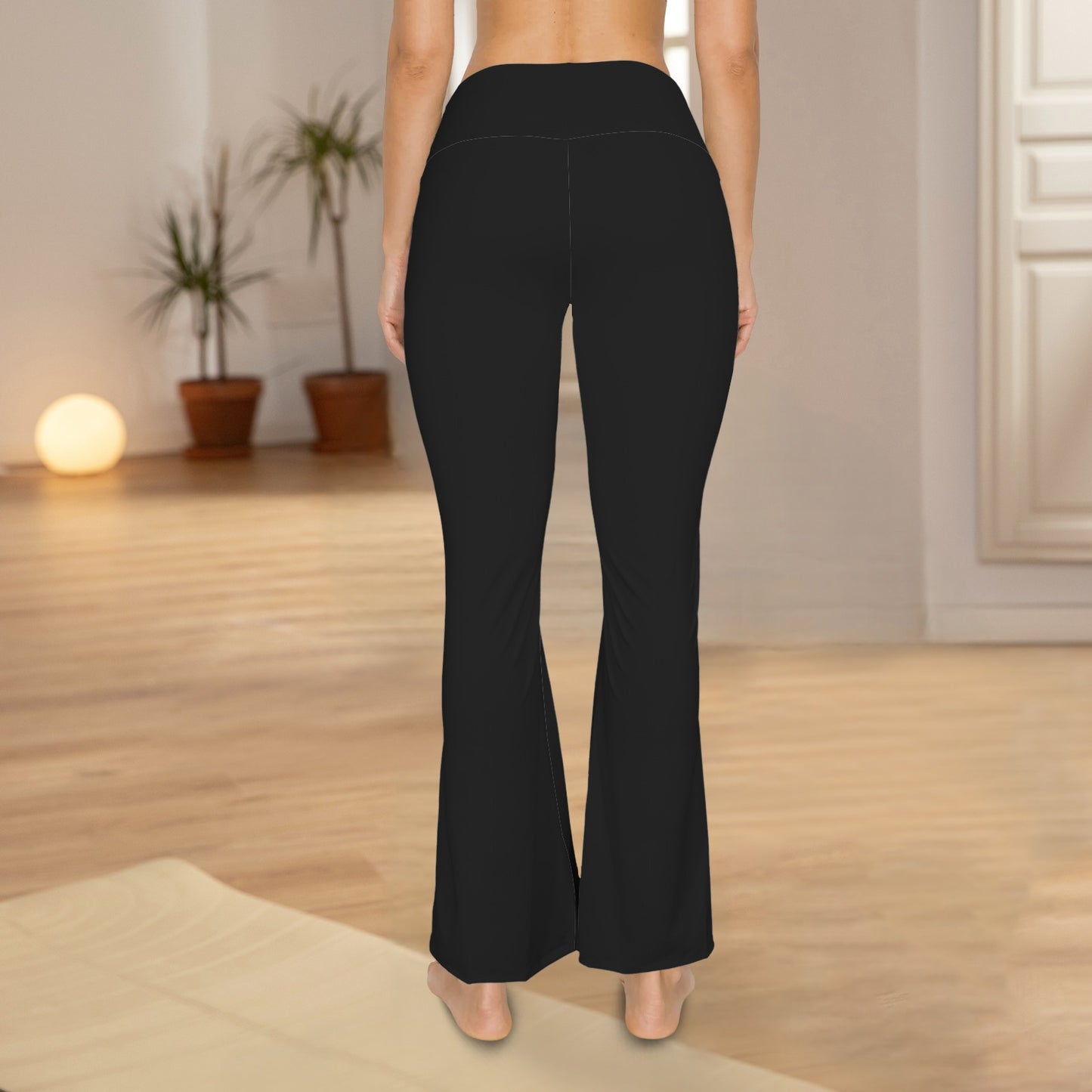 High Waist Control Top Flare Leggings Black