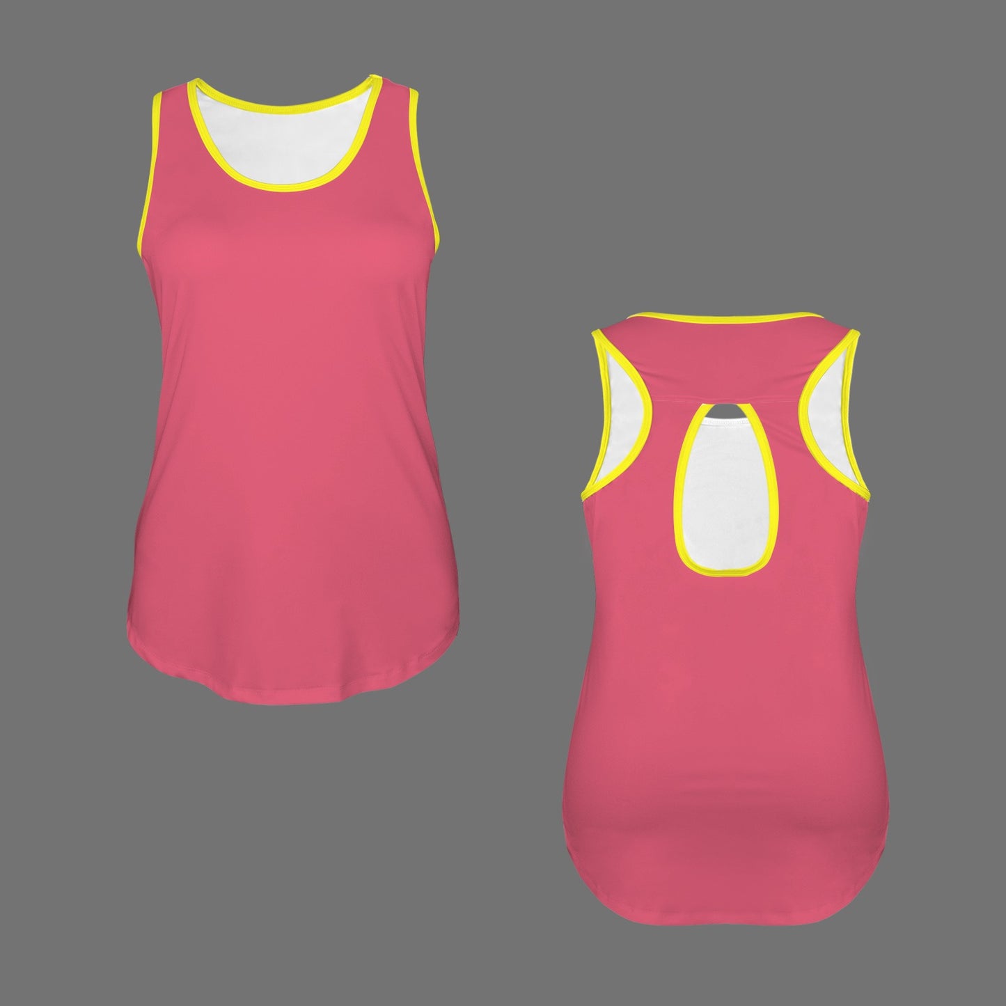 Sleeveless Racerback Cutout Yoga Sports Tank Grapefruit