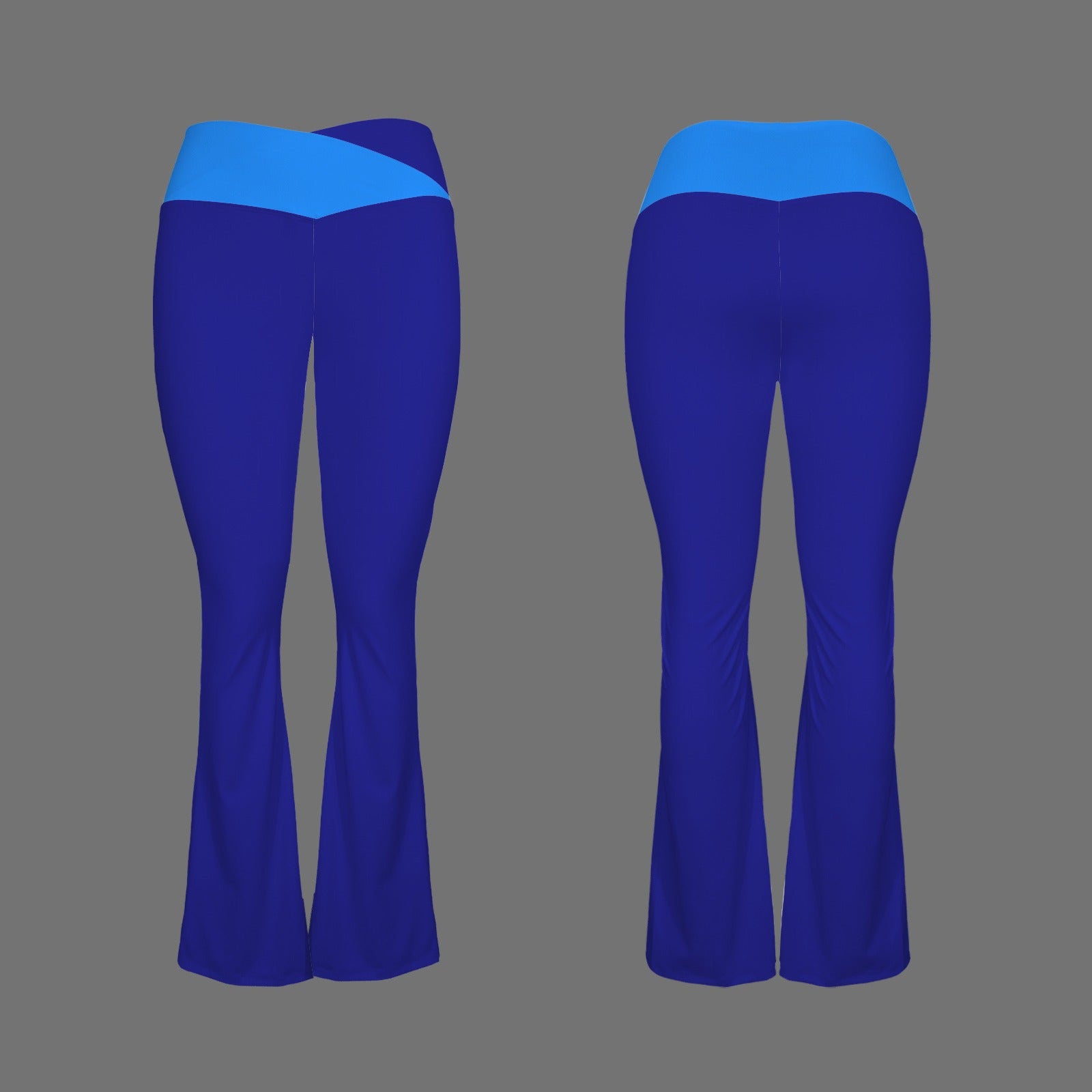 High Waist Control Top Flare Leggings Blues