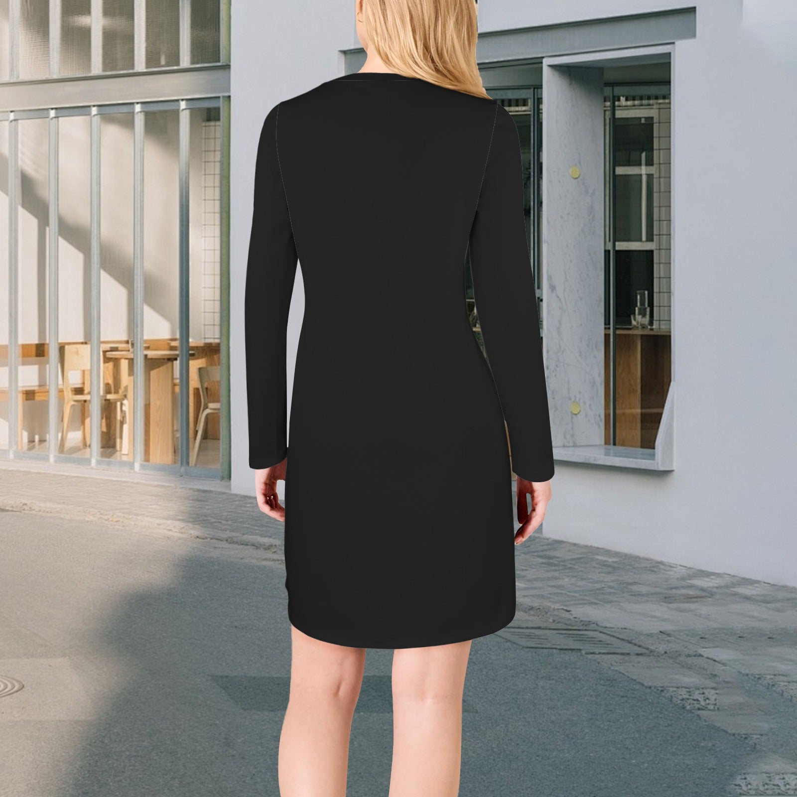 Casual Long Sleeve Dress Black