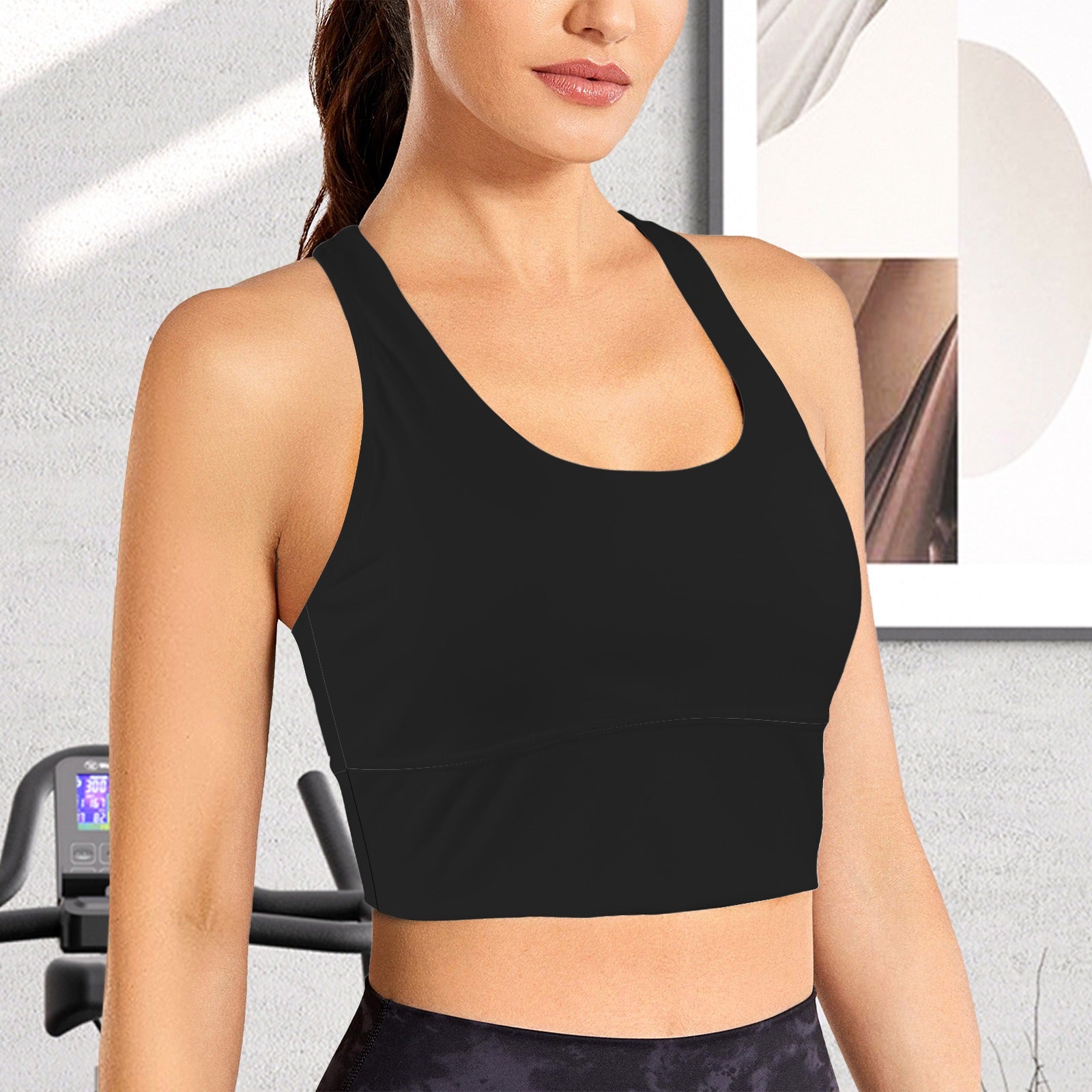 Crossover Strap Sports Bra Black