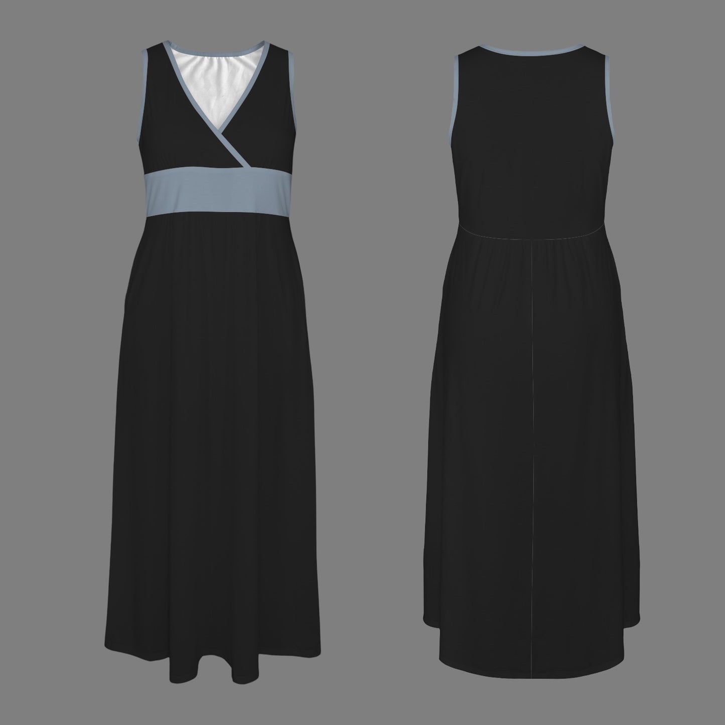 Sleeveless Black Slate Maxi Dress