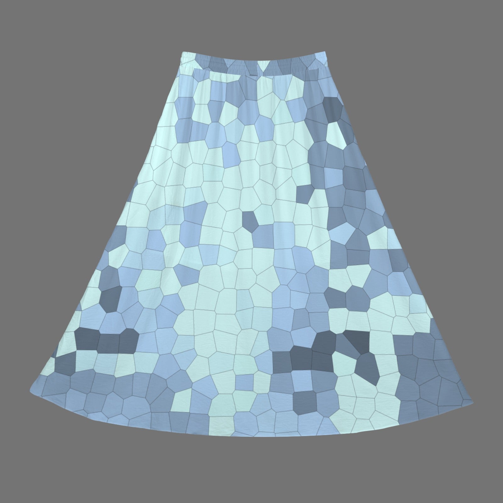 Drawstring Pocket Maxi Skirt Abstract Blues