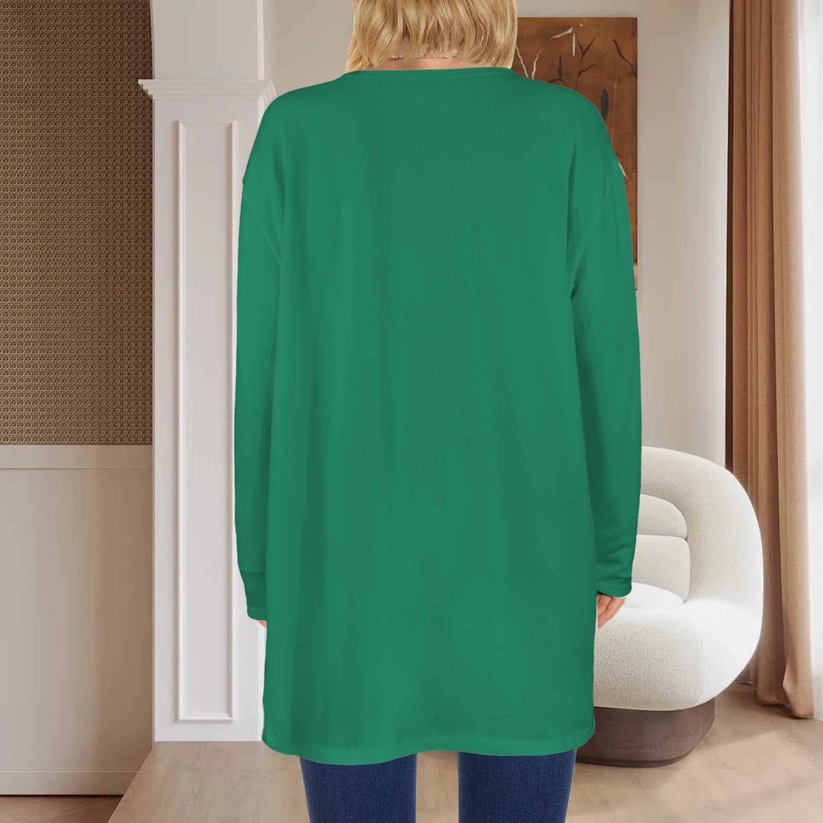 Long Sleeve Pocket Cardigan Emerald