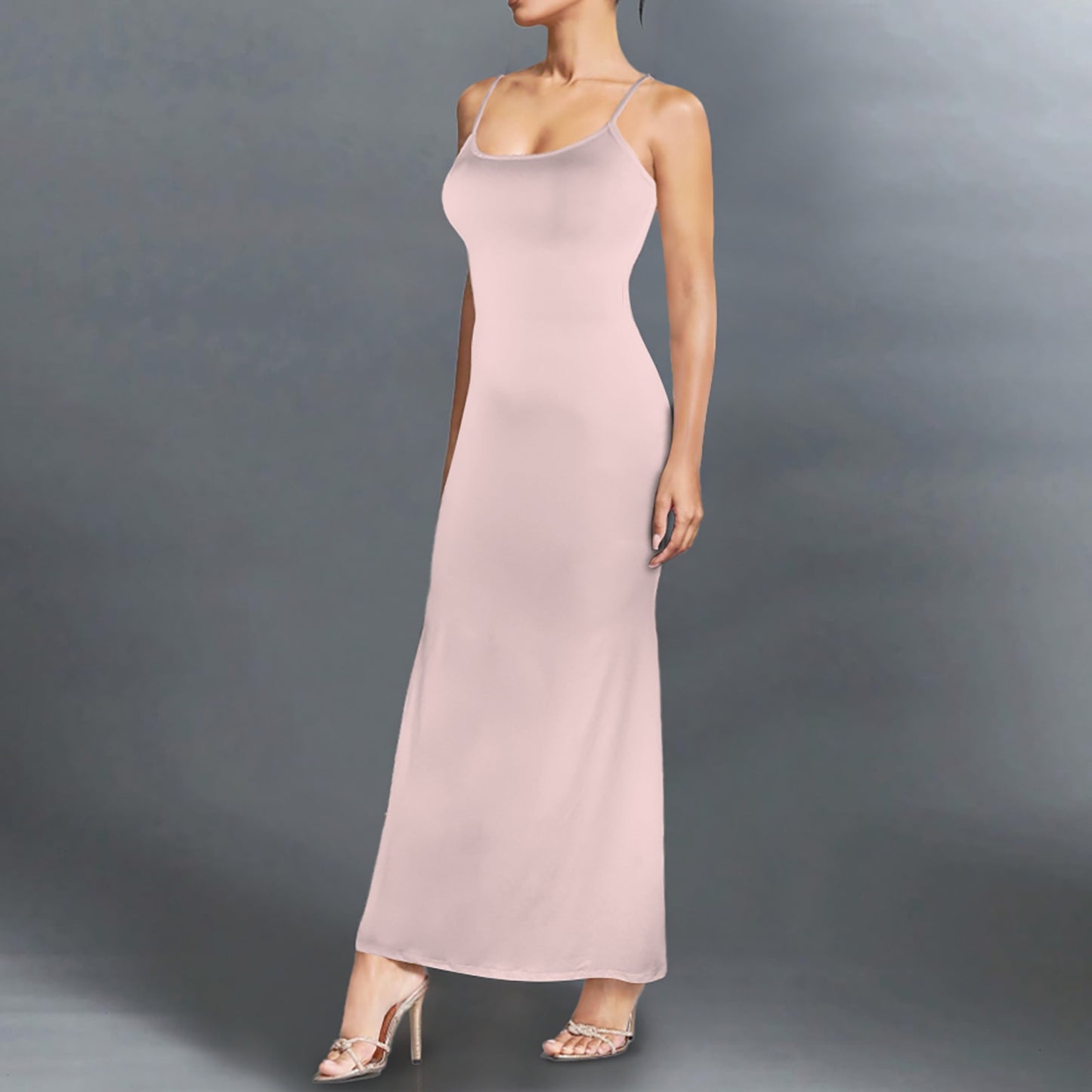 Casual Lounge Slip Maxi Dress Ballet Pink