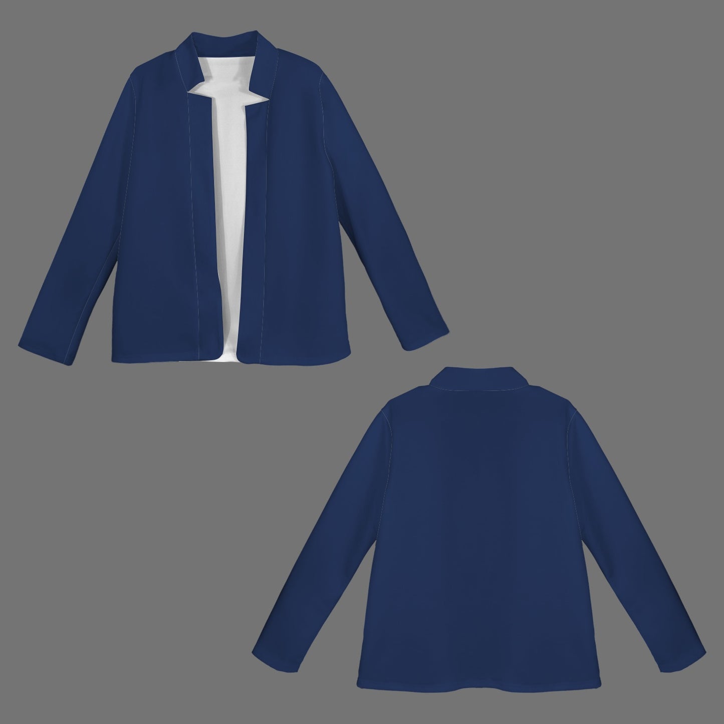 Open Front Long Sleeve Blazer Navy