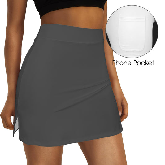 High Waist Pocket Sport Skirt Dark Grey