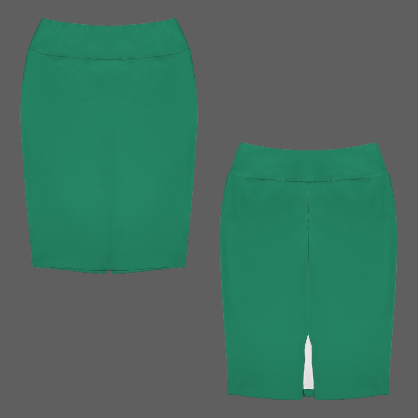 High Waist Below Knew Pencil Skirt Emerald