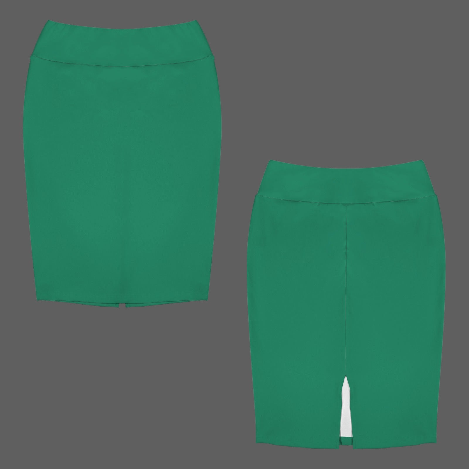 High Waist Below Knew Pencil Skirt Emerald