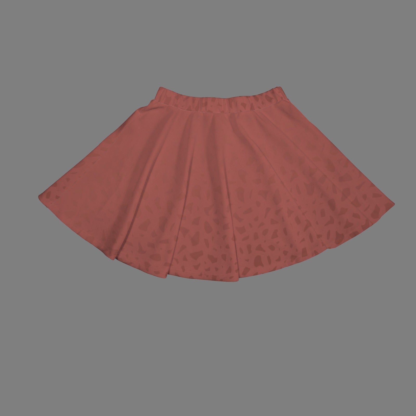 Elastic Waist Casual Flared Mini Skirt Cocoa Coral