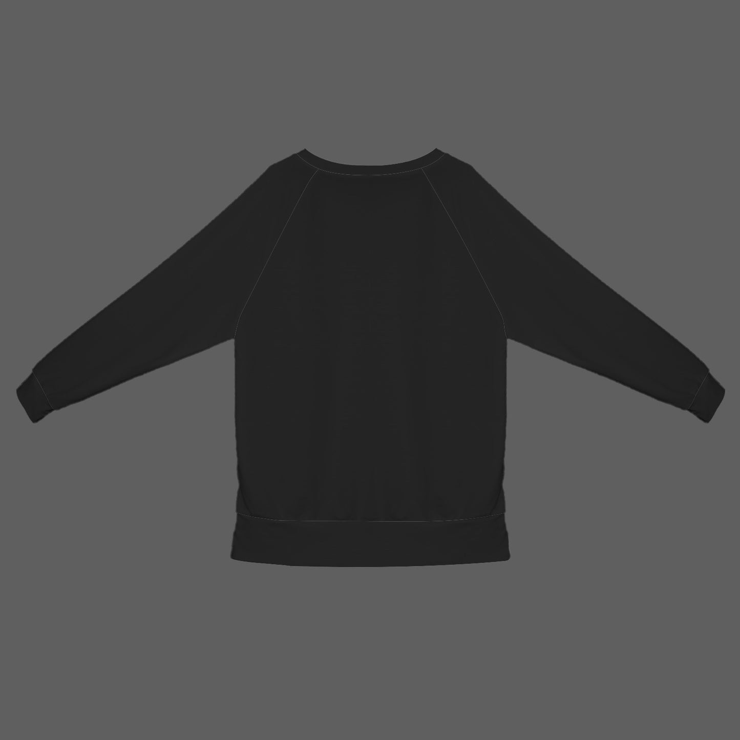 Side Zip Crew Neck Long Sleeve Sweatshirt Black