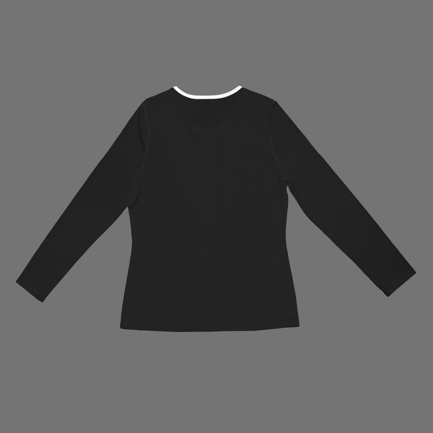 Long Sleeve Zip Front T-Shirt Black