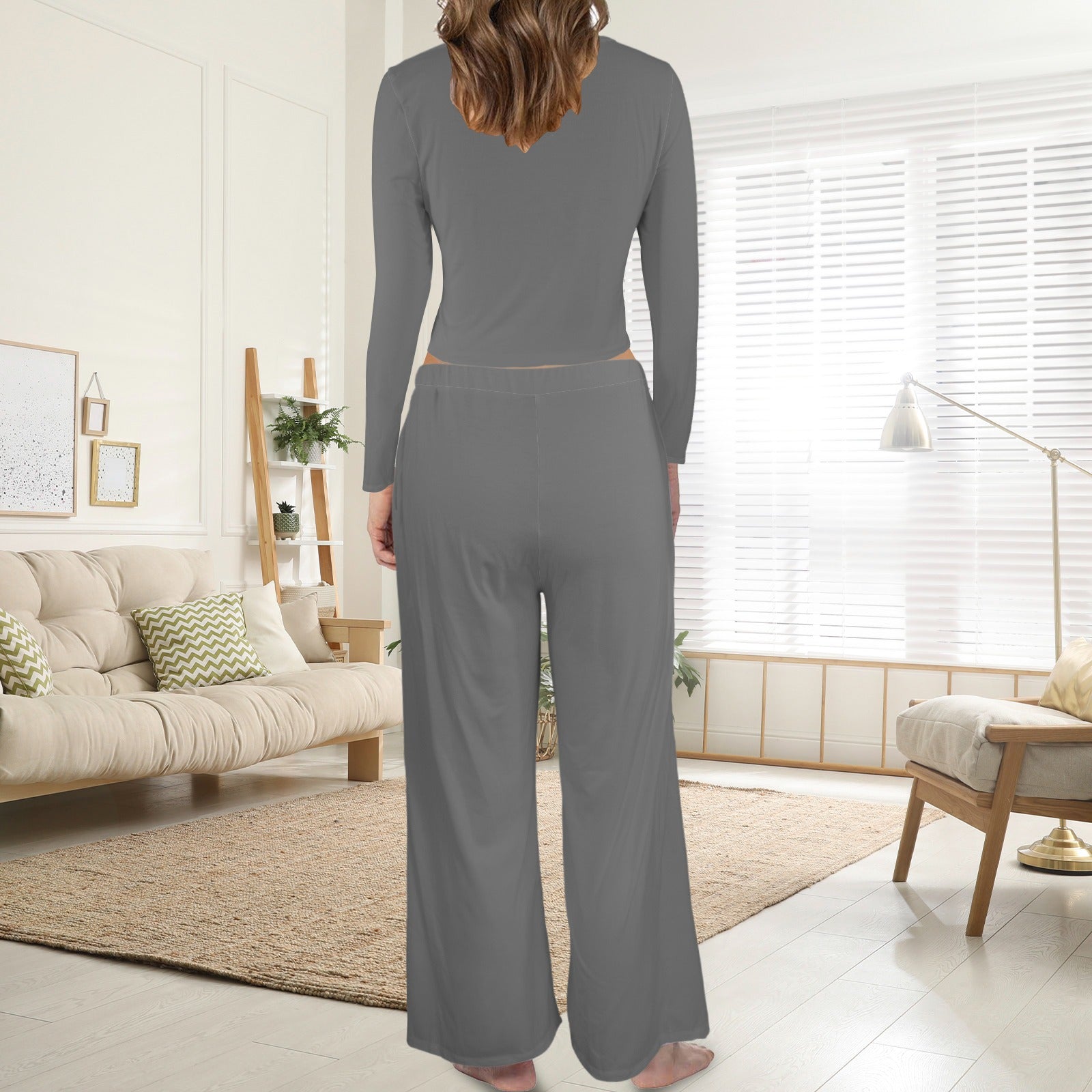 Pajama Lounge Set Long Sleeve Top and Pants