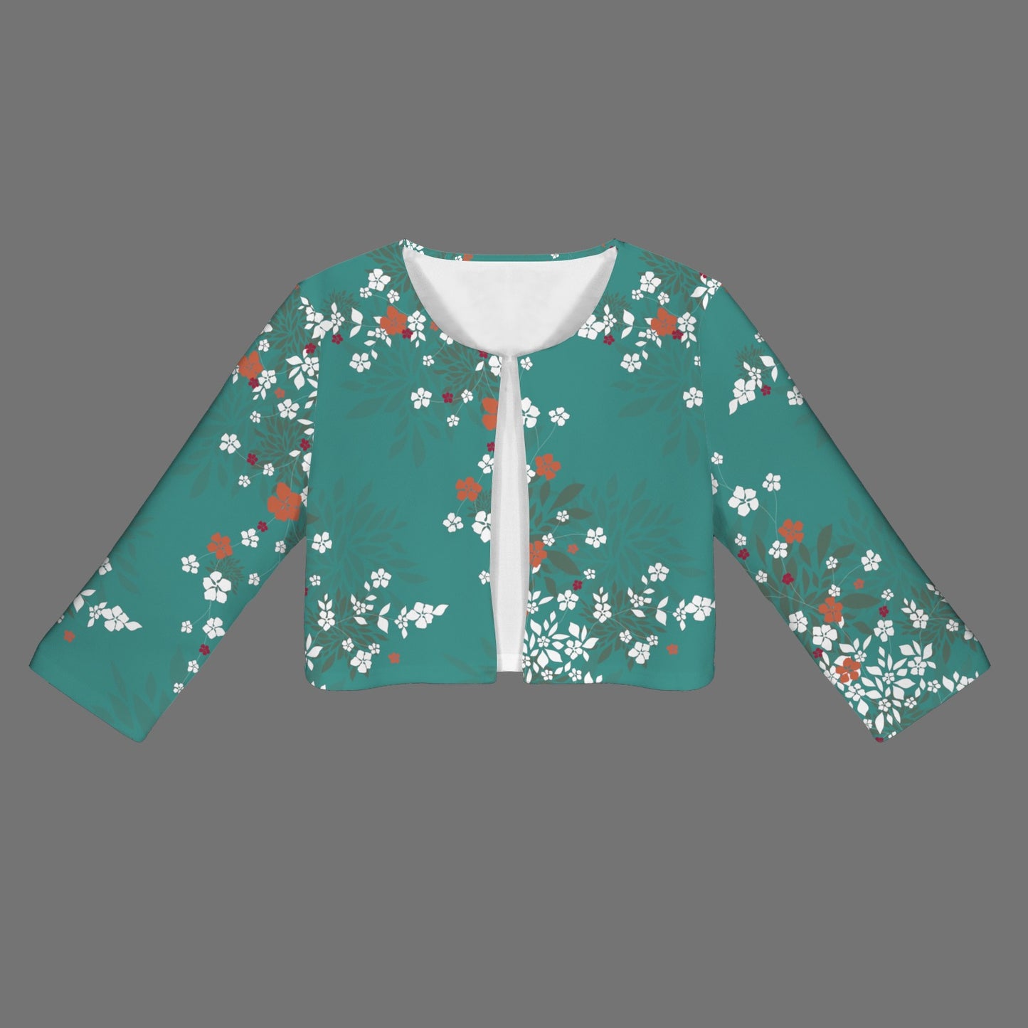 Blossom Teal Open Front Short Blazer