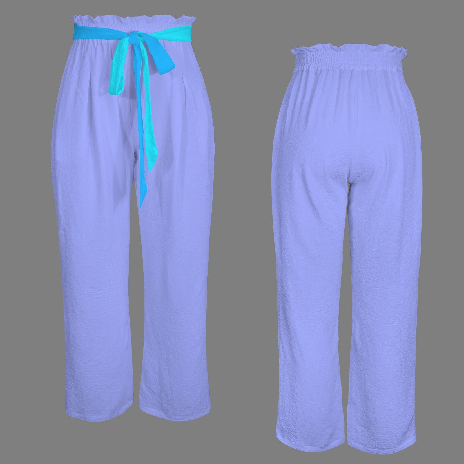 High Waist Pocket Wide Leg Pants Multi Blues