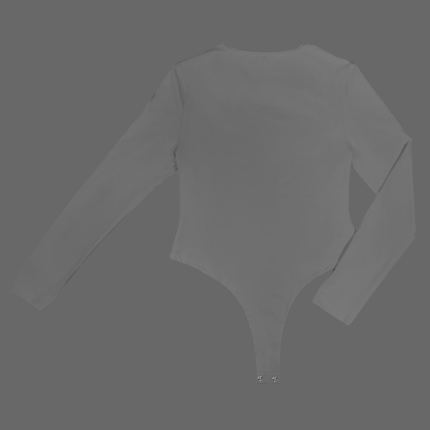 Round Neck Long Sleeve Bodysuit Grey