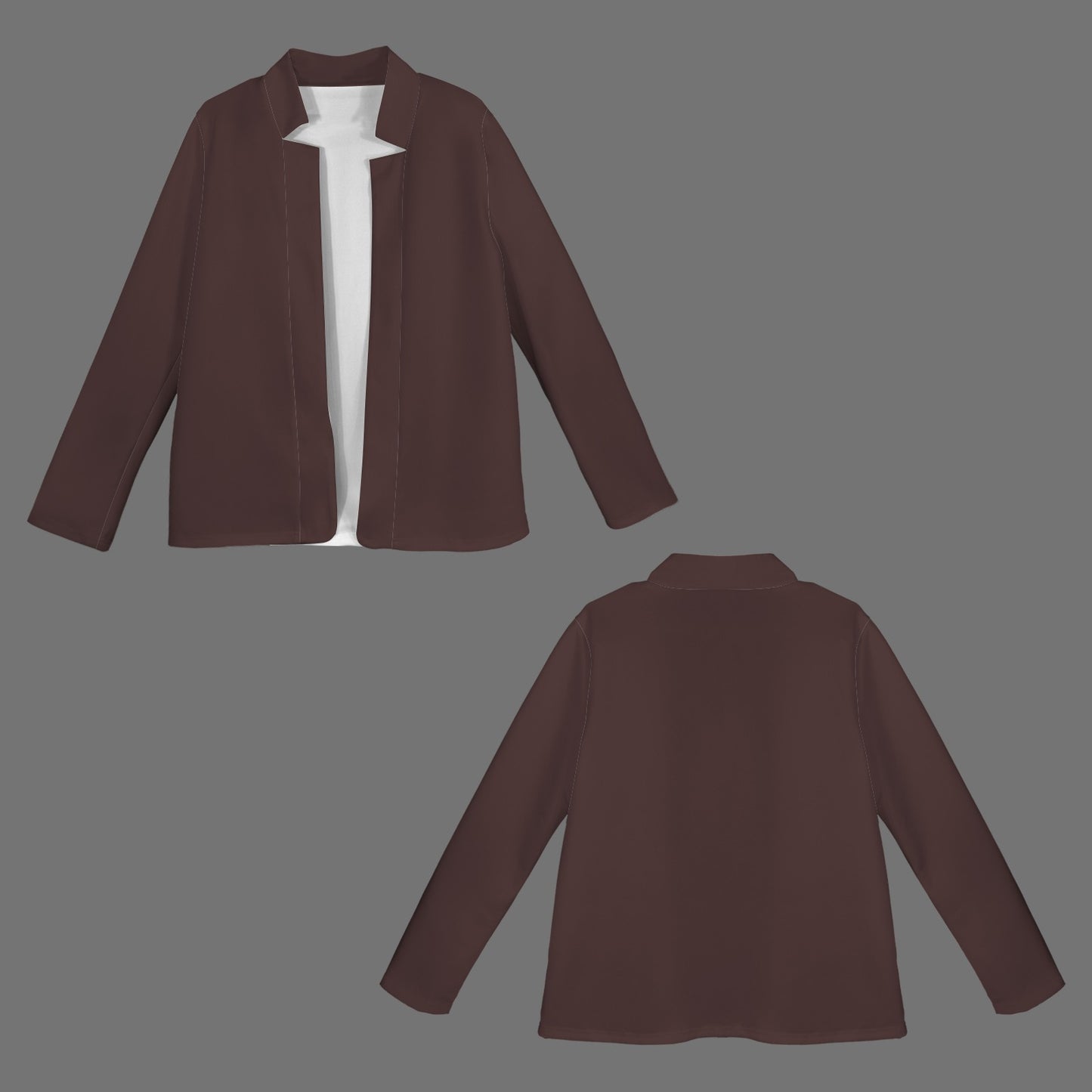 Open Front Long Sleeve Blazer Espresso Chocolate