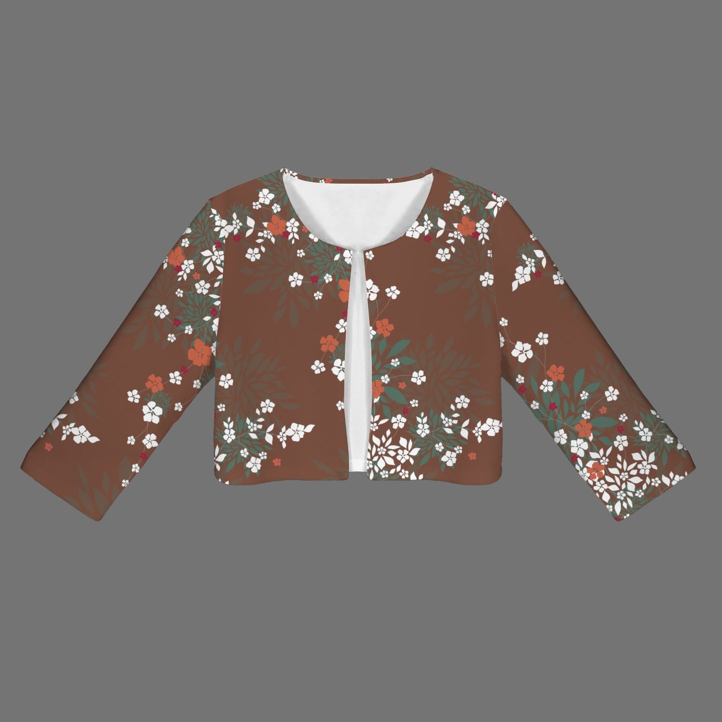 Blossom Brown Open Front Short Blazer