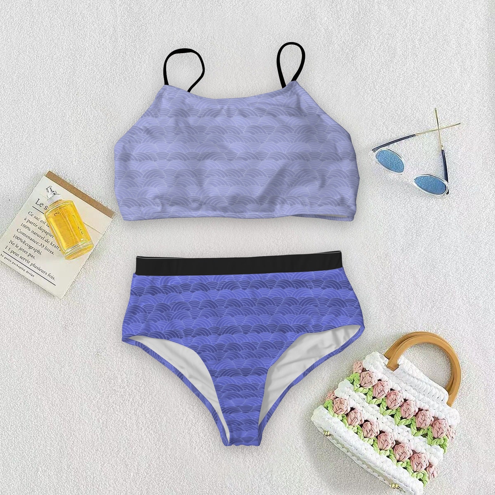 Periwinkle Scallop Print Bikini