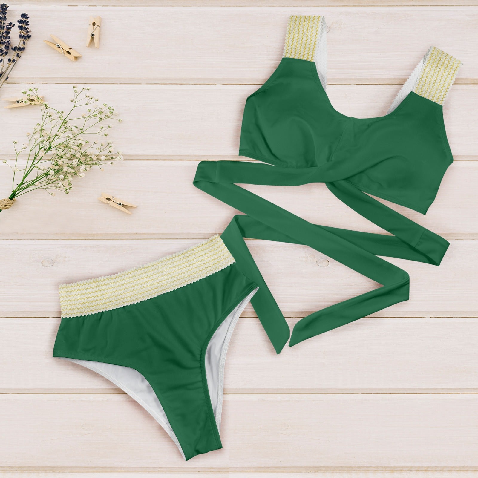 Forest Green High Waist Bikini