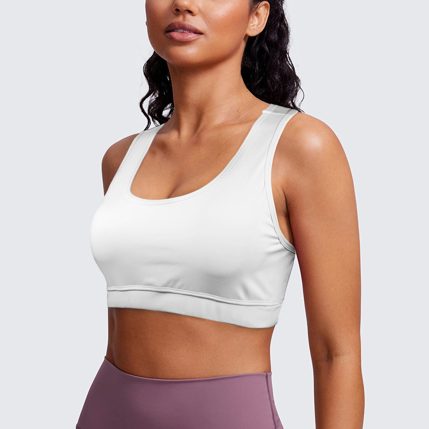 Racerback Sports Bra White