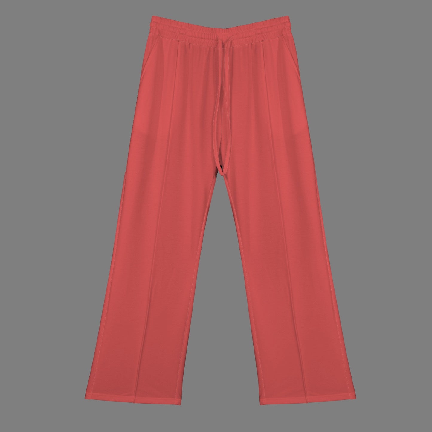 Ladies Drawstring Wide Leg Sweatpants Neutral Coral