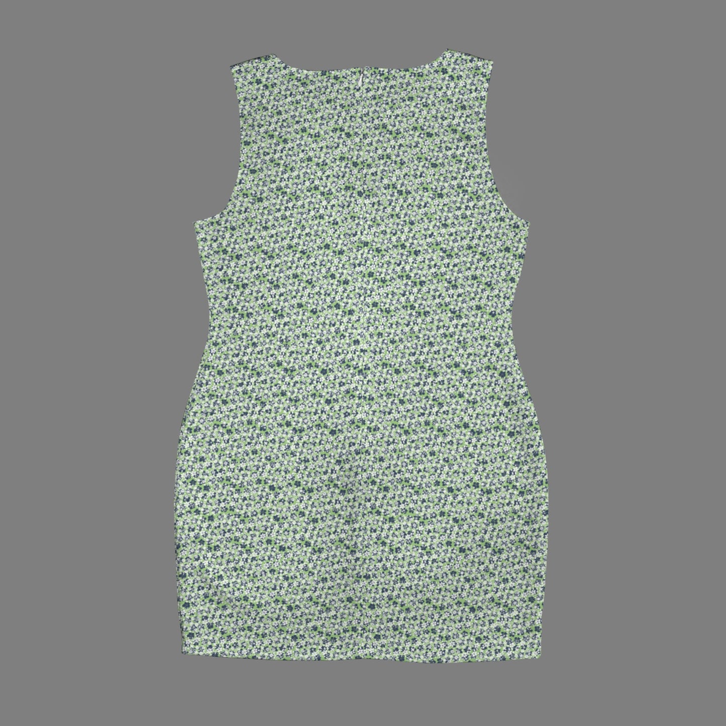 Green Flower Print Bodycon Sleeveless Dress