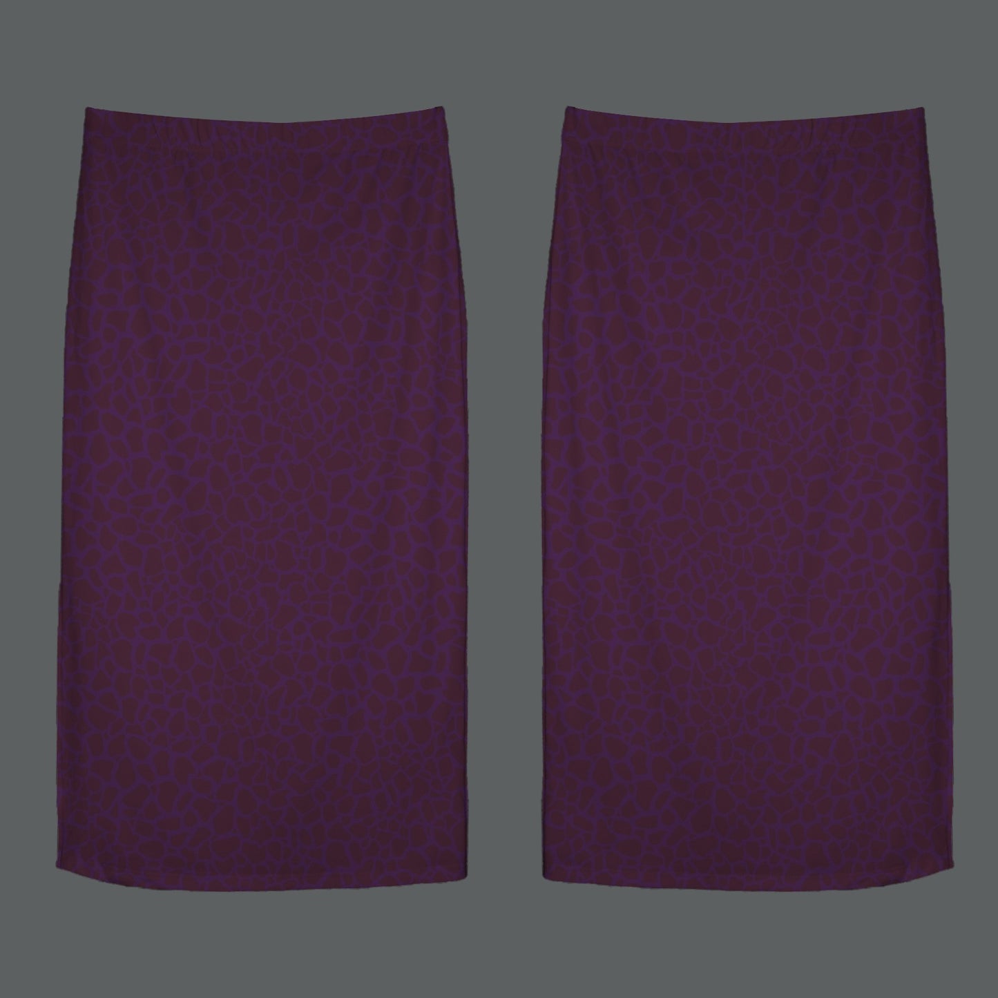 High Waist Split Skirt Plum Petal Print