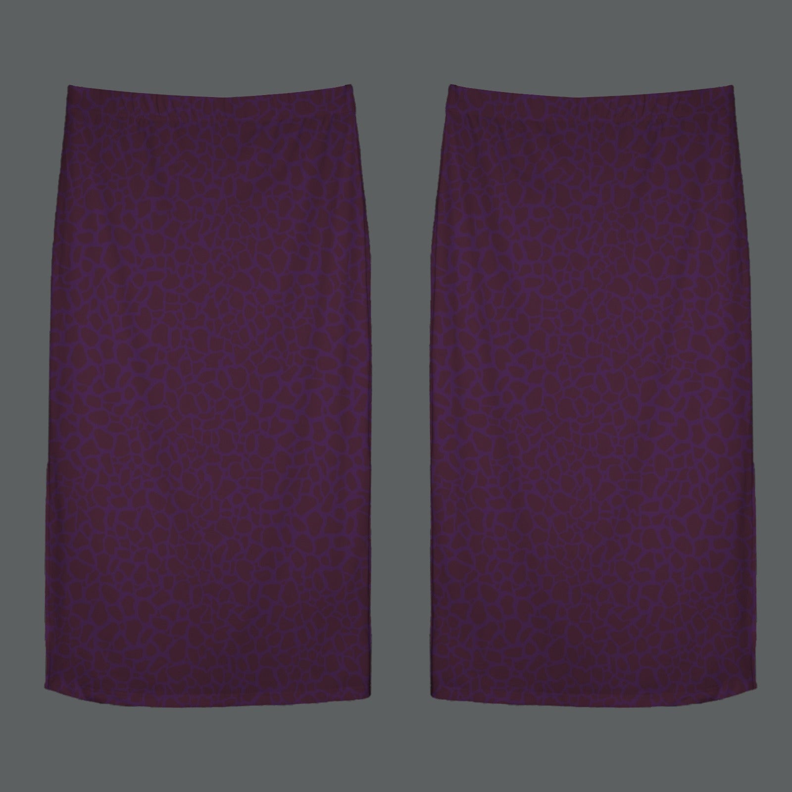 High Waist Split Skirt Plum Petal Print