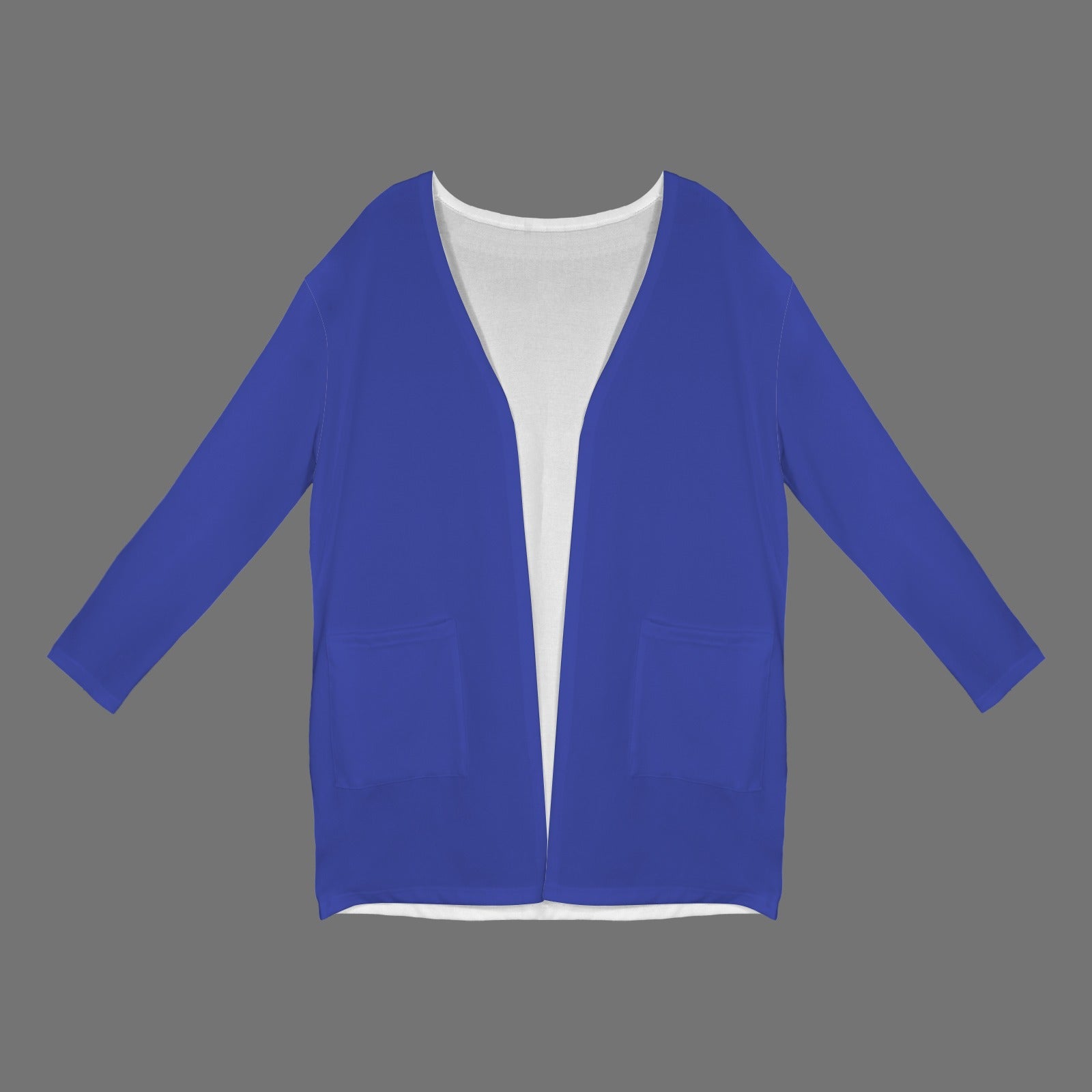 Long Sleeve Pocket Cardigan Violet Blue