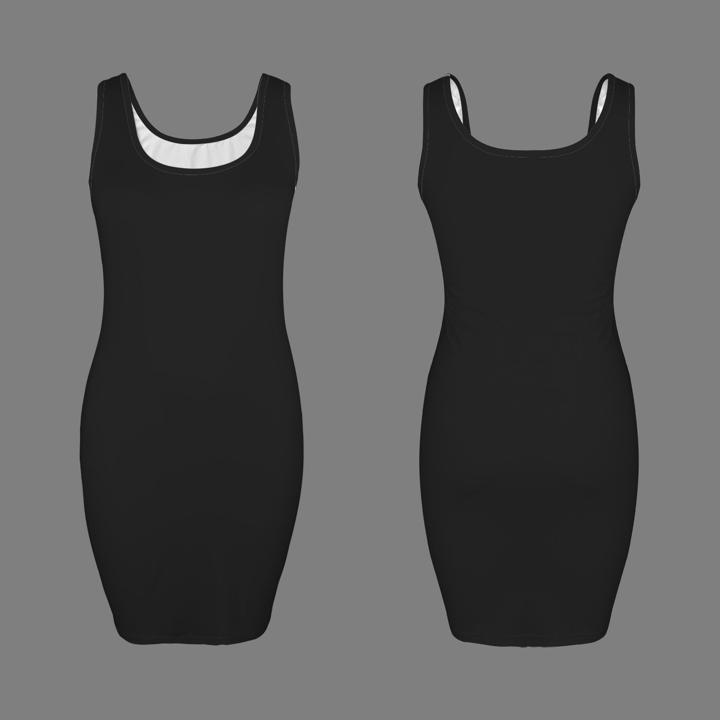 Black Sleeveless Fitted Tank Dress