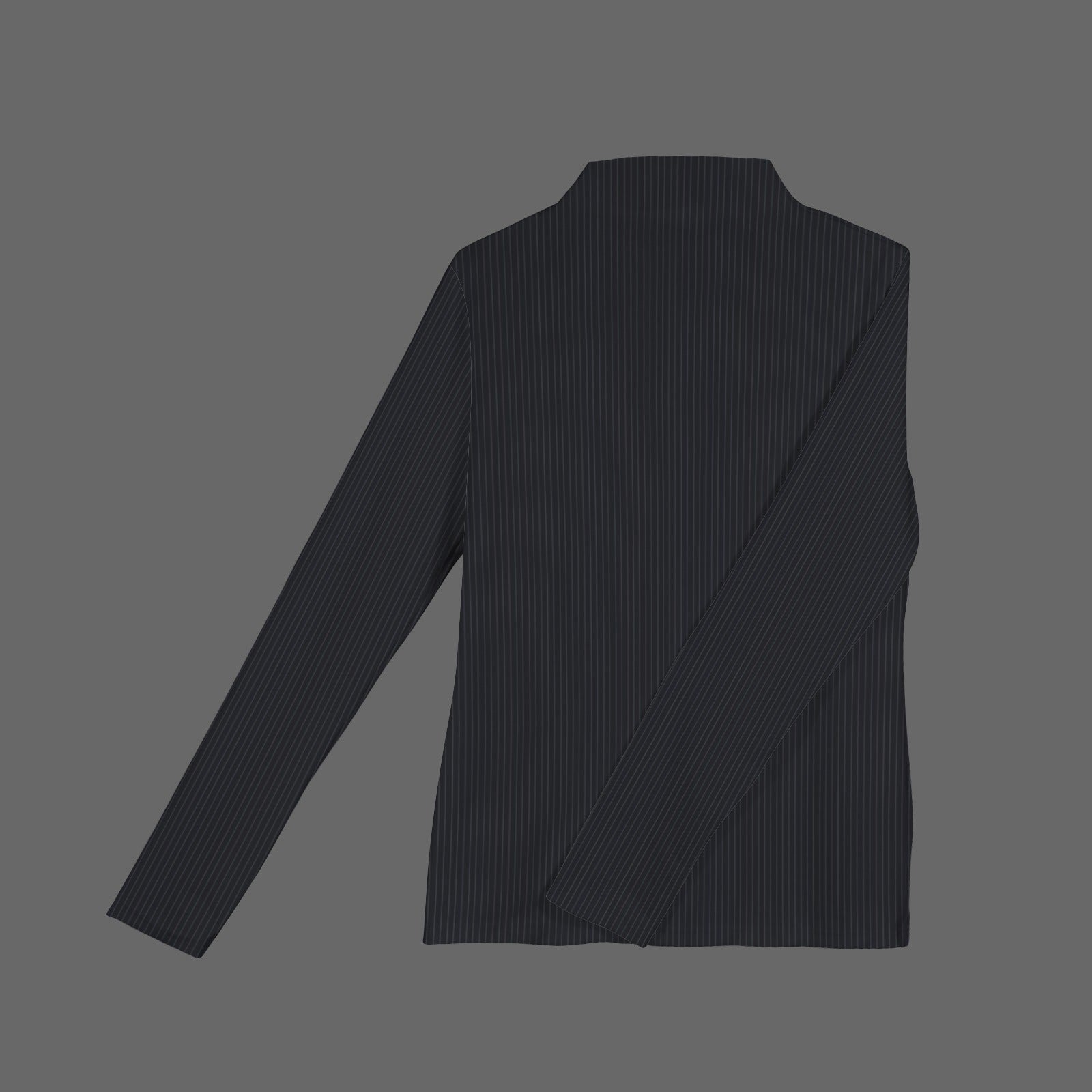 Turtleneck Slim Long Sleeve T-Shirt Midnight Pinstripe