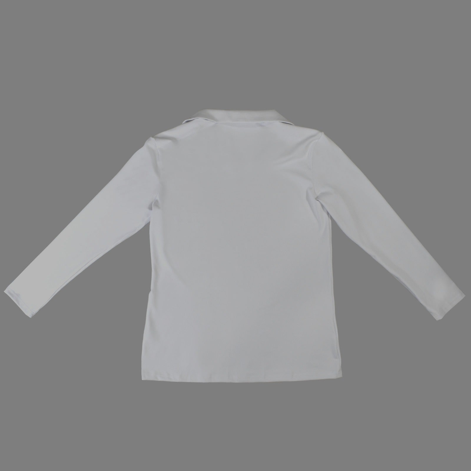 Lapel Half Zip Long Sleeve T-Shirt Grey