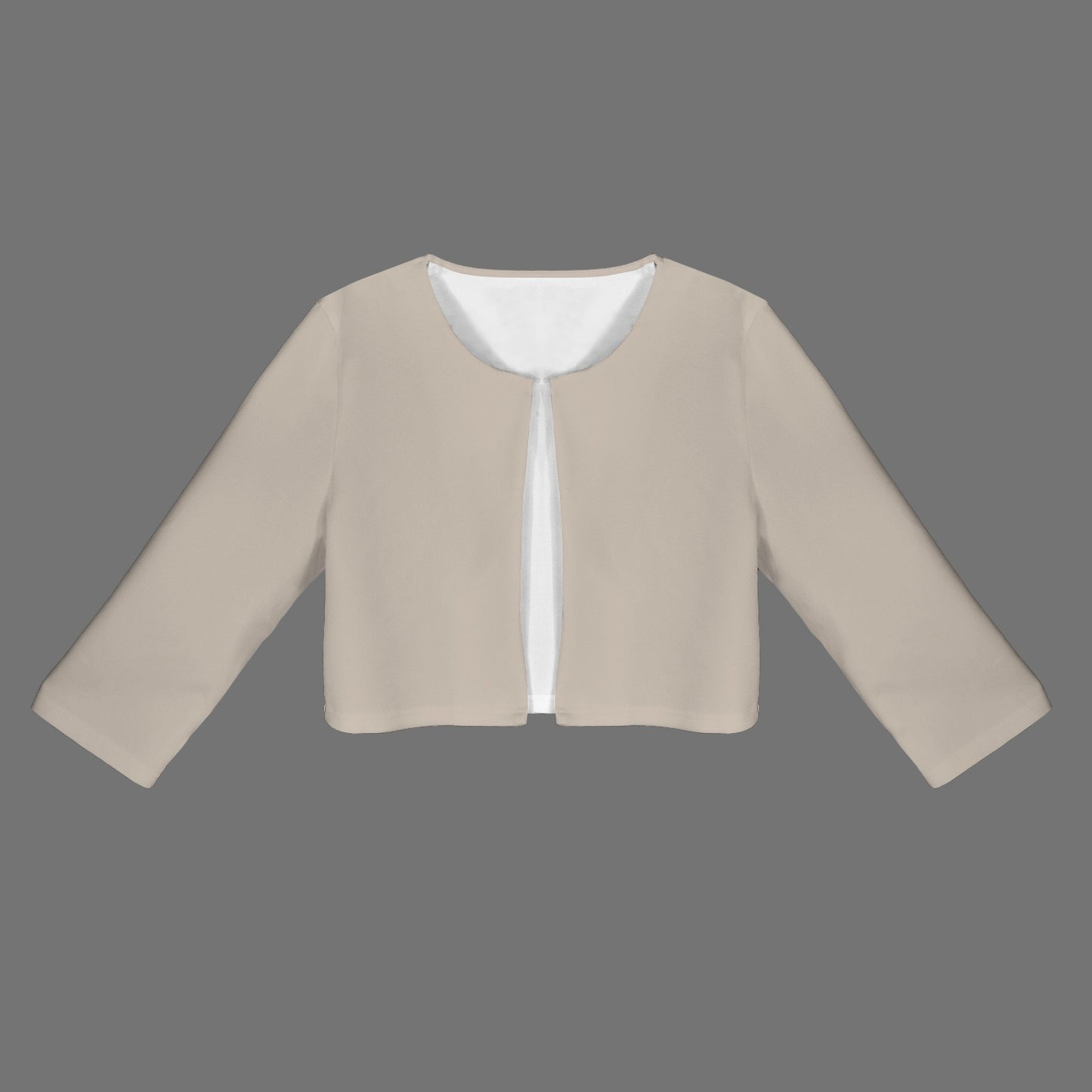 Light Taupe Open Front Short Blazer