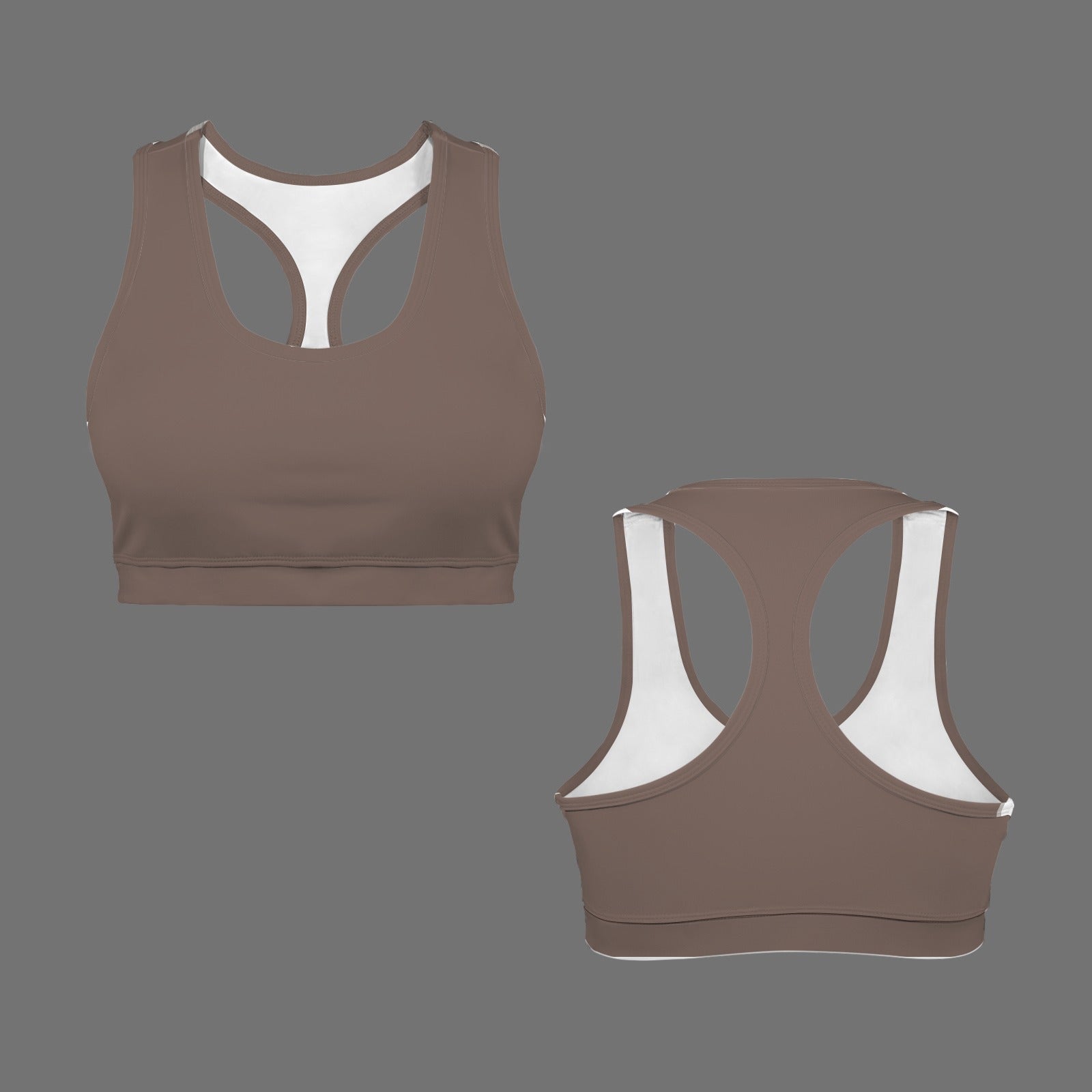 Racerback Sports Bra Mocha