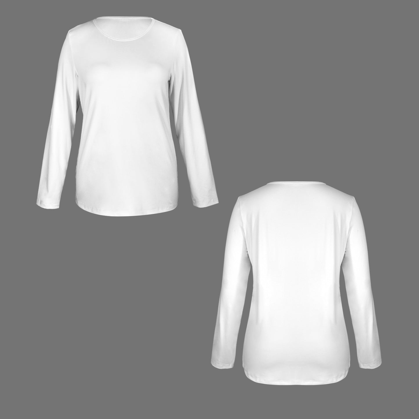 Long Sleeve Round Neck T Shirt White