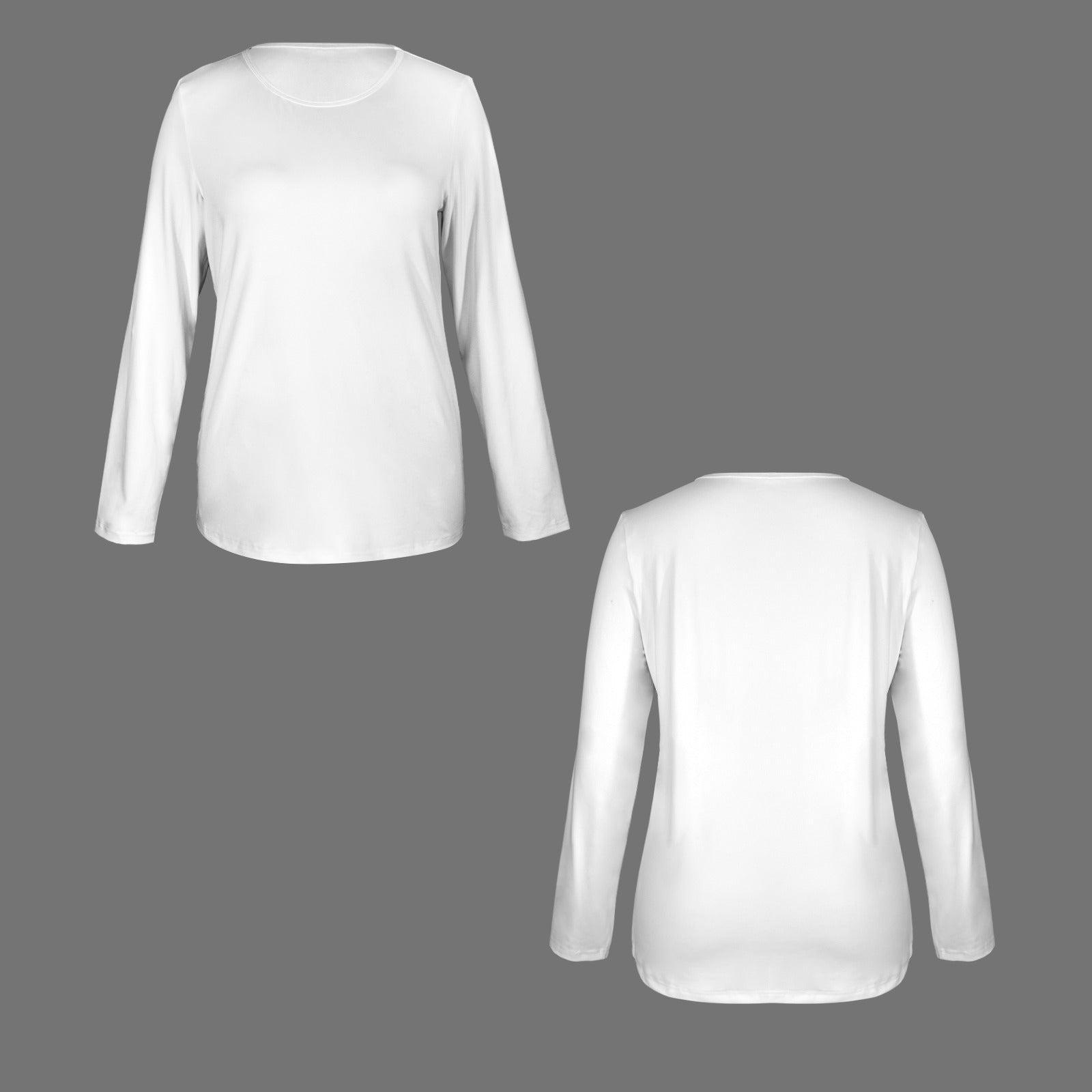 Long Sleeve Round Neck T Shirt White