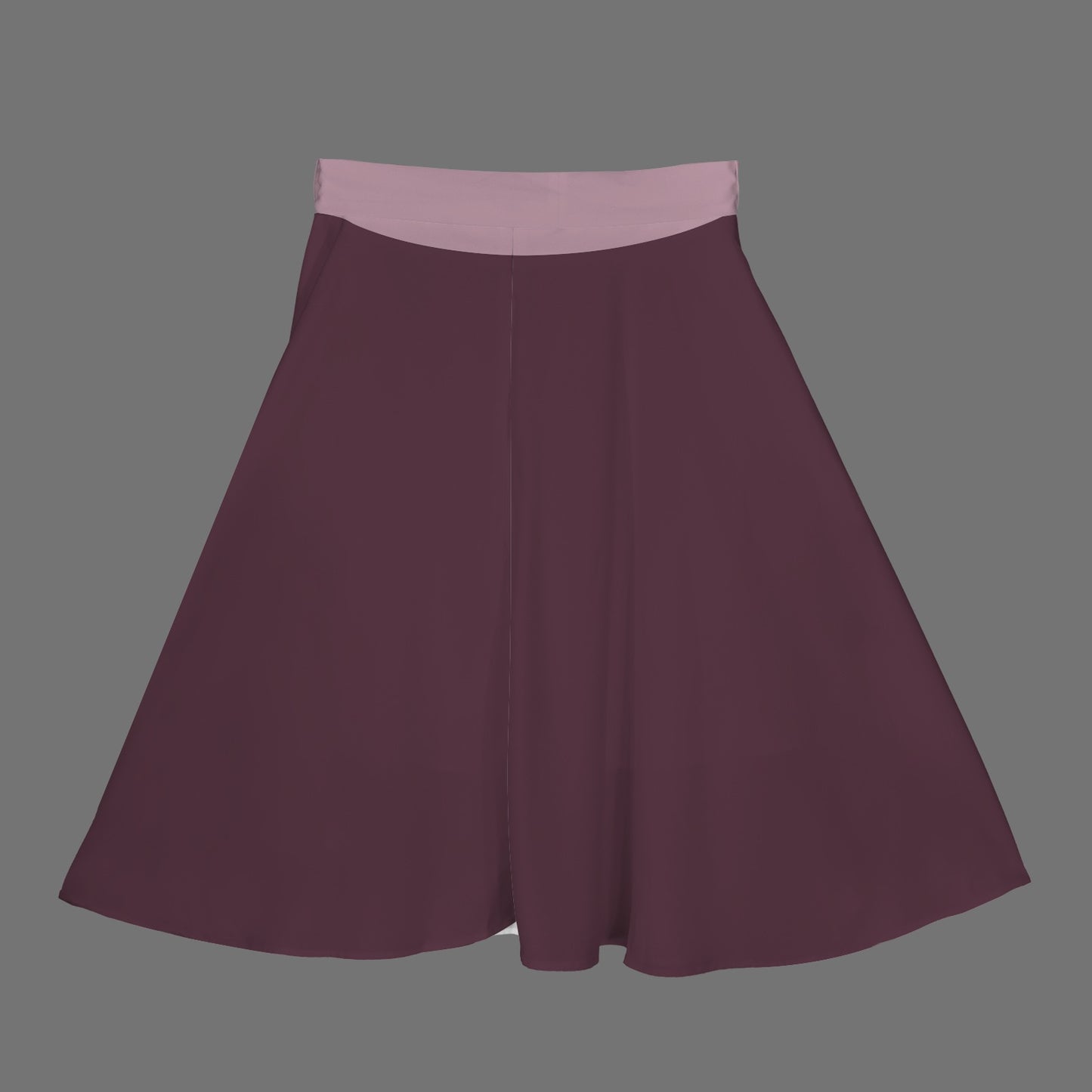 High Waist Bowknot Front A-line Skirt Dark Plum Mauve