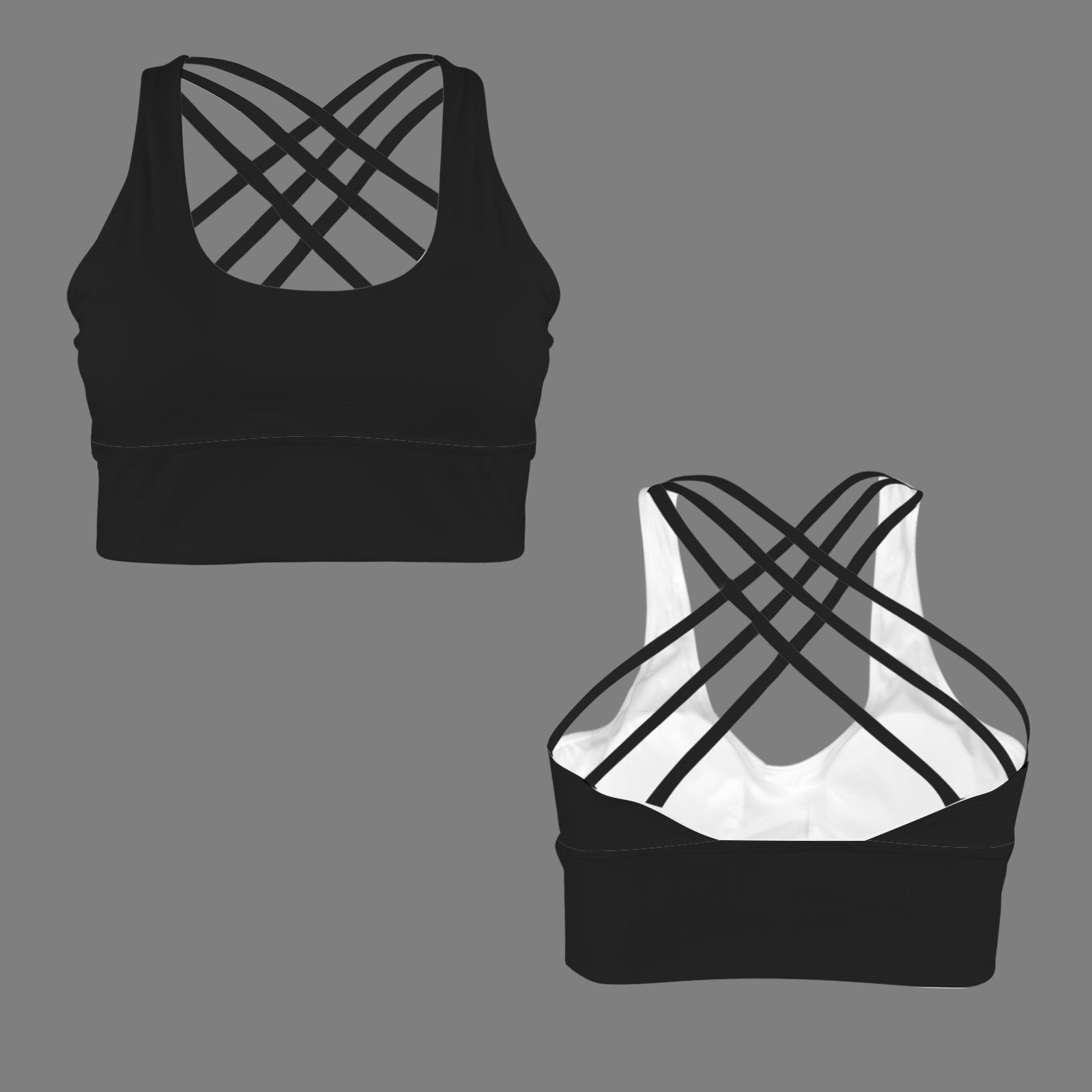 Crossover Strap Sports Bra Black