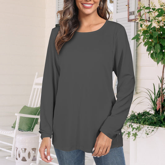 Long Sleeve Round Neck T Shirt Rock