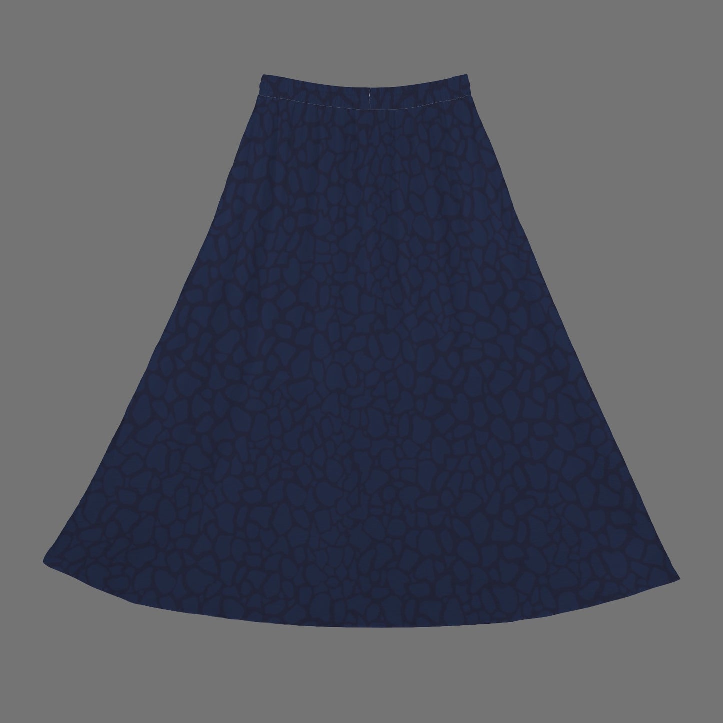 Drawstring Pocket Maxi Skirt Dark Blue Petal Print